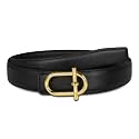 Women's Leather Belt with Buckle - Ideal for Dresses, Jeans, and Coats