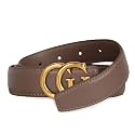 Women's Leather Belt with Buckle - Ideal for Dresses, Jeans, and Coats