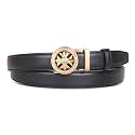 Women's Leather Belt with Buckle - Ideal for Dresses, Jeans, and Coats