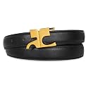 Women's Leather Belt with Buckle - Ideal for Dresses, Jeans, and Coats
