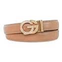 Women's Leather Belt with Buckle - Ideal for Dresses, Jeans, and Coats