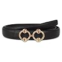 Women's Leather Belt with Buckle - Ideal for Dresses, Jeans, and Coats