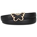 Women's Leather Belt with Buckle - Ideal for Dresses, Jeans, and Coats