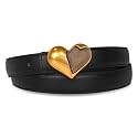 Women's Leather Belt with Buckle - Ideal for Dresses, Jeans, and Coats