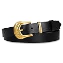 Women's Leather Belt with Buckle - Ideal for Dresses, Jeans, and Coats