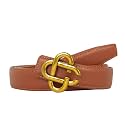 Women's Leather Belt with Buckle - Ideal for Dresses, Jeans, and Coats