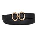 Women's Leather Belt with Buckle - Ideal for Dresses, Jeans, and Coats