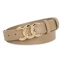 Women's Leather Belt with Buckle - Ideal for Dresses, Jeans, and Coats