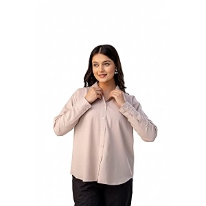 Womens Linen Blend Shirt Casual Collared