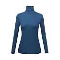 Women's Long Sleeve Turtleneck Shirts Slim Fitted Lightweight Base Layer Casual Tops