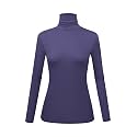 Women's Long Sleeve Turtleneck Shirts Slim Fitted Lightweight Base Layer Casual Tops