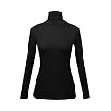 Women's Long Sleeve Turtleneck Shirts Slim Fitted Lightweight Base Layer Casual Tops