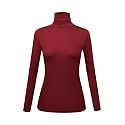 Women's Long Sleeve Turtleneck Shirts Slim Fitted Lightweight Base Layer Casual Tops