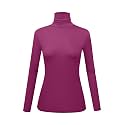 Women's Long Sleeve Turtleneck Shirts Slim Fitted Lightweight Base Layer Casual Tops