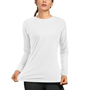 women39s long sleeve upf 50 uv sun protection shirts athletic rash guard swim shirthoodie for outdoor diving hiking