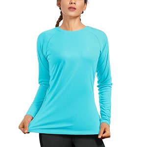 women39s long sleeve upf 50 uv sun protection shirts athletic rash guard swim shirthoodie for outdoor diving hiking