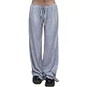 Women's Lounge Pants Plaid Teen Clothes Comfy Baggy Trendy Cute Soft Waist Drawstring with Pockets