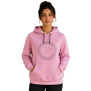 Womens Luxury Rhinestone Geometric Circle Pullover Hoodies