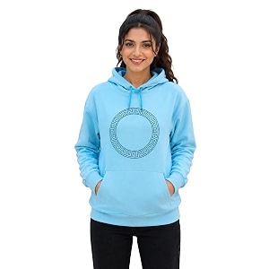 Womens Luxury Rhinestone Geometric Circle Pullover Hoodies