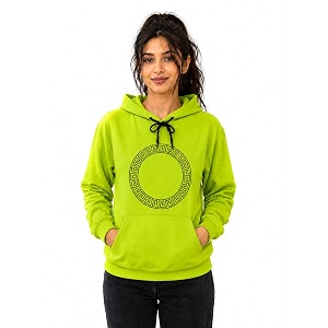 Womens Luxury Rhinestone Geometric Circle Pullover Hoodies