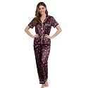 Women39s Lycra Heart Printed Night Suit Set