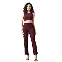 Women39s Maroon Ribbed Sleeveless Co-ord Set 