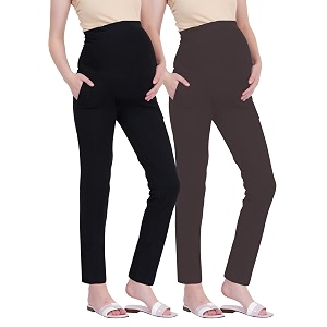 Womens Maternity Leggings with Pockets - Comfortable