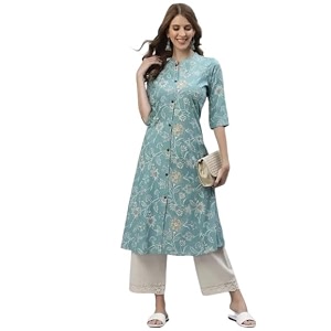 Womens Mauve Floral Printed Straight Kurta with