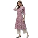 Women39s Mauve Floral Printed Straight Kurta with