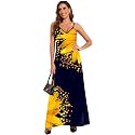 Women39s Maxi Sunflower Dresses Sleeveless Long Tie