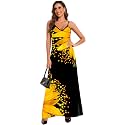 Women39s Maxi Sunflower Dresses Sleeveless Long Tie