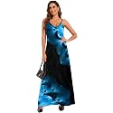 Women39s Maxi Sunflower Dresses Sleeveless Long Tie