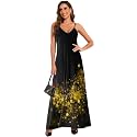 Women39s Maxi Sunflower Dresses Sleeveless Long Tie