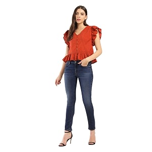 Womens Mid Rise 711 Skinny Blue Jeans