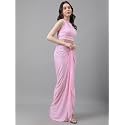 Women39s Modern Traditional Pre-Stitched Satin Saree with