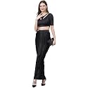Women39s Modern Traditional Pre-Stitched Satin Saree with