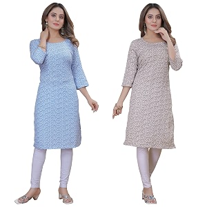 Womens Multicolor Exclusive Crepe KurtaPack of 2
