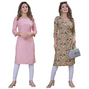 Womens Multicolor Exclusive Crepe KurtaPack of 2
