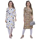 Women39s Multicolor Exclusive Crepe KurtaPack of 2