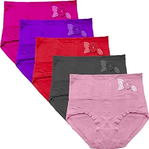 Womens Multicolor Nylon Cotton High Waist Tummy
