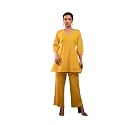 Women39s Mustard Striped Cotton Kurta amp Pants