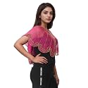 Women's Net Hand Bead Embroidery Poncho/Shrug/Cape For Women/Girls for Office/Casual Wear/Party/Gift/Birthday/Wedding/Outing/(Free Size, Multi-Color)