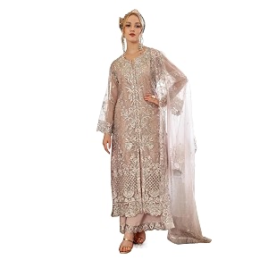 Womens Net Multicolor Heavy Embroidery Sequin