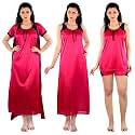 Women39s Red Nightwear Nightdress Nighty with Robe