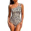 Women's One Shoulder One Piece Tummy Control Swimsuit Full Coverage