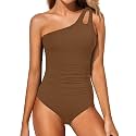 Women's One Shoulder One Piece Tummy Control Swimsuit Full Coverage