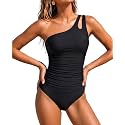 Women's One Shoulder One Piece Tummy Control Swimsuit Full Coverage
