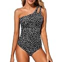 Women's One Shoulder One Piece Tummy Control Swimsuit Full Coverage