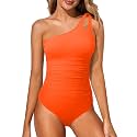 Women's One Shoulder One Piece Tummy Control Swimsuit Full Coverage