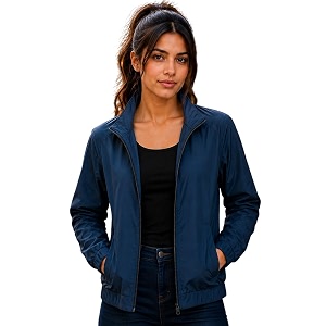 women39s oversized bomber jacket  casual full sleeve zip-up jacket  lightweight stand collar regular fit outerwear with pockets